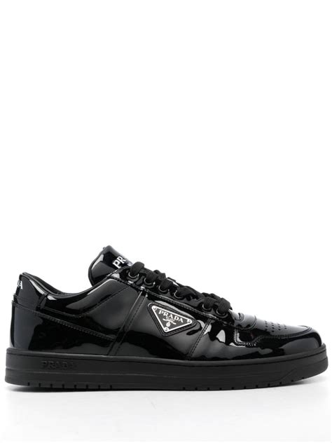 prada triangle logo sneakers|Black Downtown Patent Leather Sneakers .